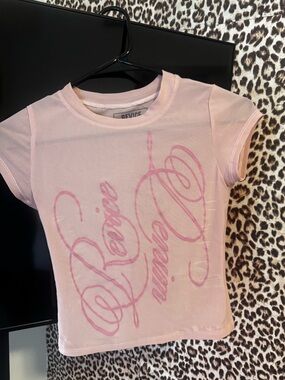 REVICE Light Pink Girls Short Sleeve Logo Tee